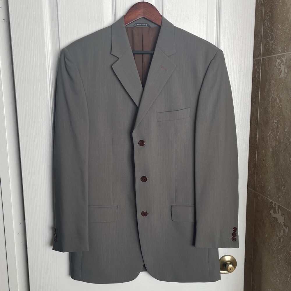 Missoni - Olive Green With Brown Buttons And Stitching. Three Button Jacket!